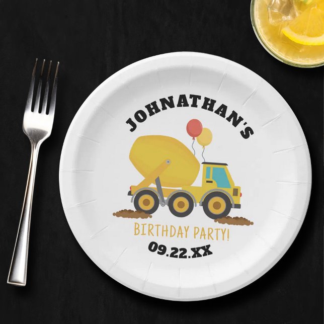 Construction Birthday Party Paper Plates (Creator Uploaded)
