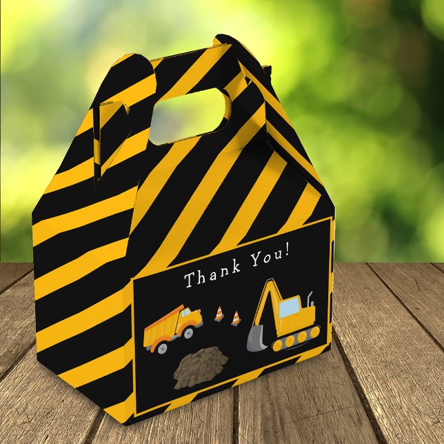 Construction Birthday Party Thank You Favor Boxes (Creator Uploaded)