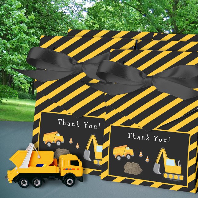 Construction Birthday Party Thank You Favor Boxes (Creator Uploaded)