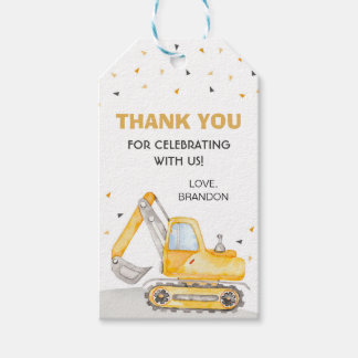 Construction Birthday Party Thank You Gift Tags