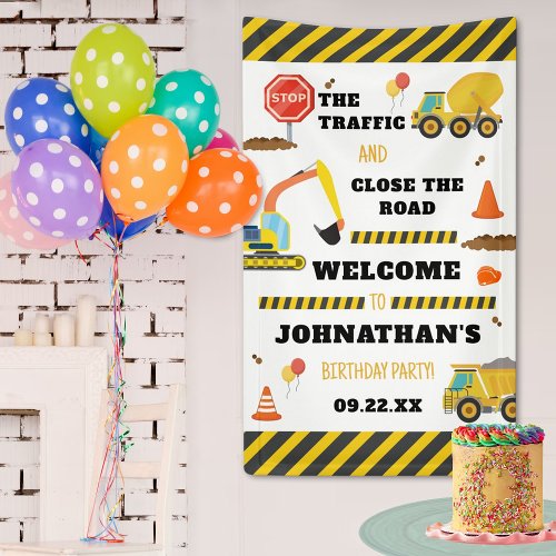 Construction Birthday Party Welcome Banner
