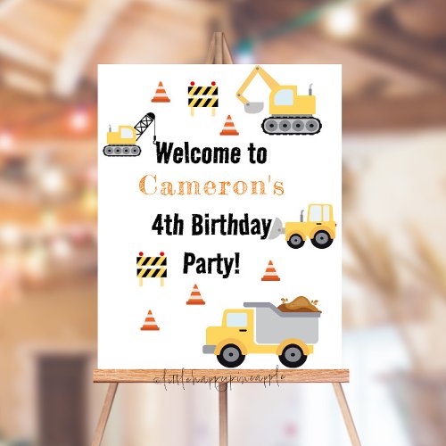 Construction Birthday Party Welcome Sign