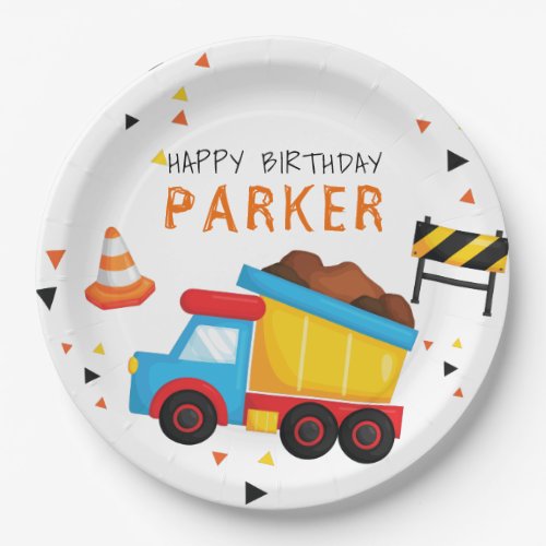 Construction Birthday Personalized Paper Plates
