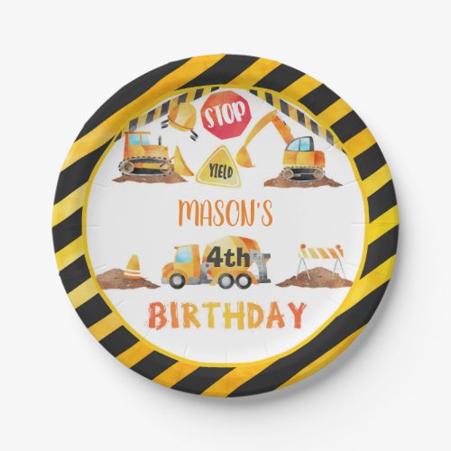 Construction Birthday Plate