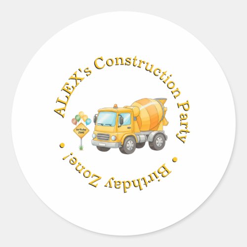 Construction Birthday Sticker | Birthday Zone