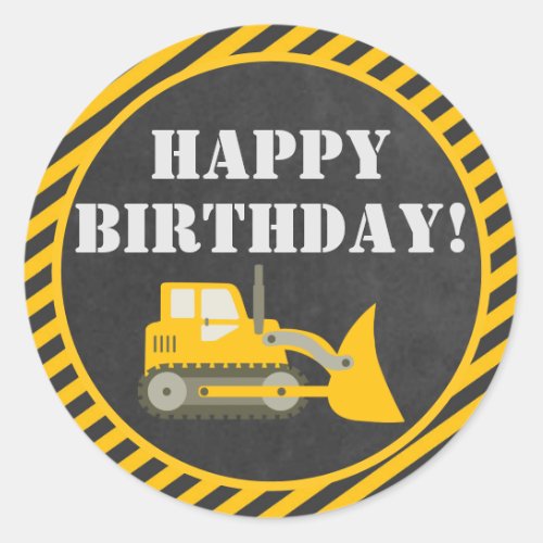 Construction Birthday Stickers