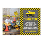 Construction Birthday Thank You Card with Photo Construction Birthday Thank You Card with Photo
