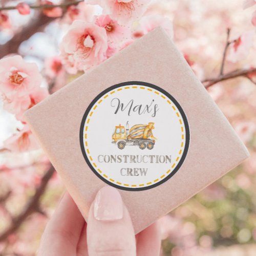 Construction Birthday Theme Gift Sticker