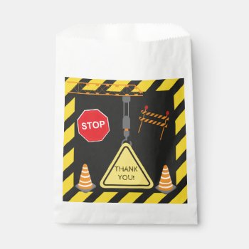 Construction Birthday Themed Thank You Favor Bag by YourMainEvent at Zazzle