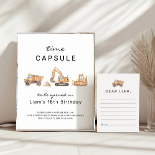 Construction Birthday Time Capsule Sign