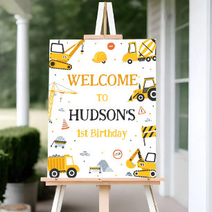 Construction Birthday Welcome Sign