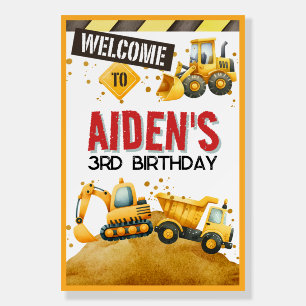 Construction Birthday Welcome Sign 24x36