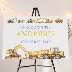 Construction Birthday Welcome Sign for Boys
