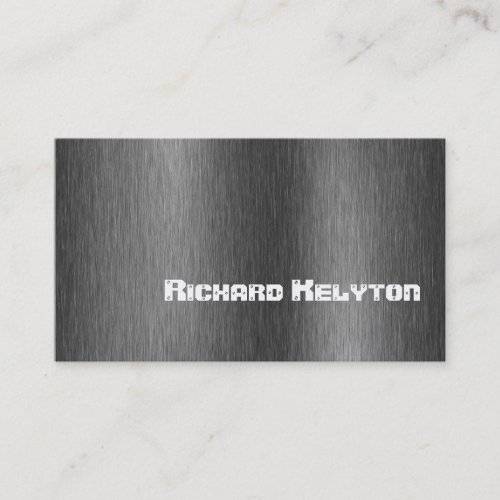 Construction black grey metal custom business card