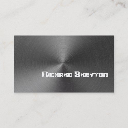 Construction black grey metal custom business cards