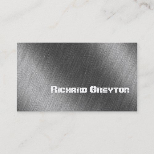 Construction black grey metal custom business card
