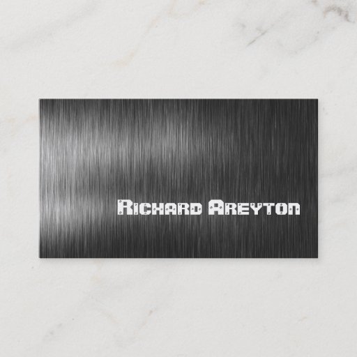 Customizable Construction black grey metal custom business card template
