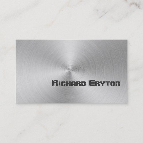 Construction black grey metal custom business card