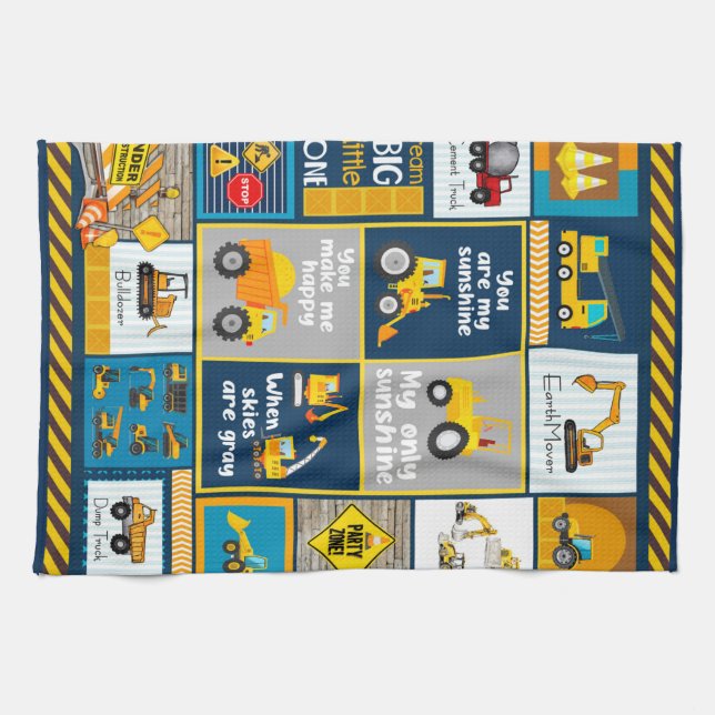 Construction Blanket, Construction Gifts Kitchen Towel (Horizontal)