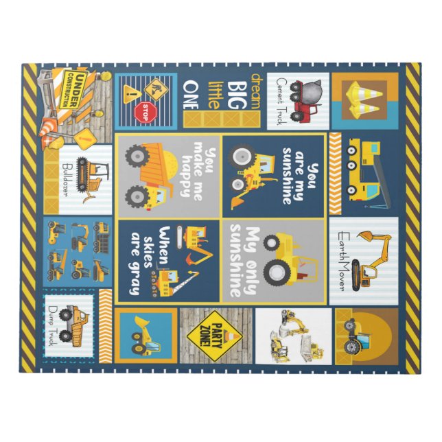 Construction Blanket, Construction Gifts Notepad (Front)