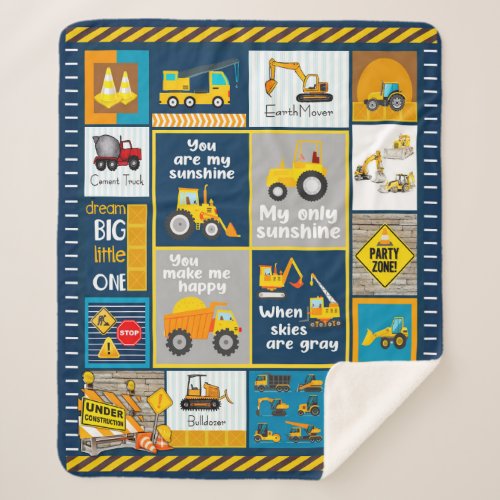 Construction Blanket Construction Gifts Sherpa Blanket