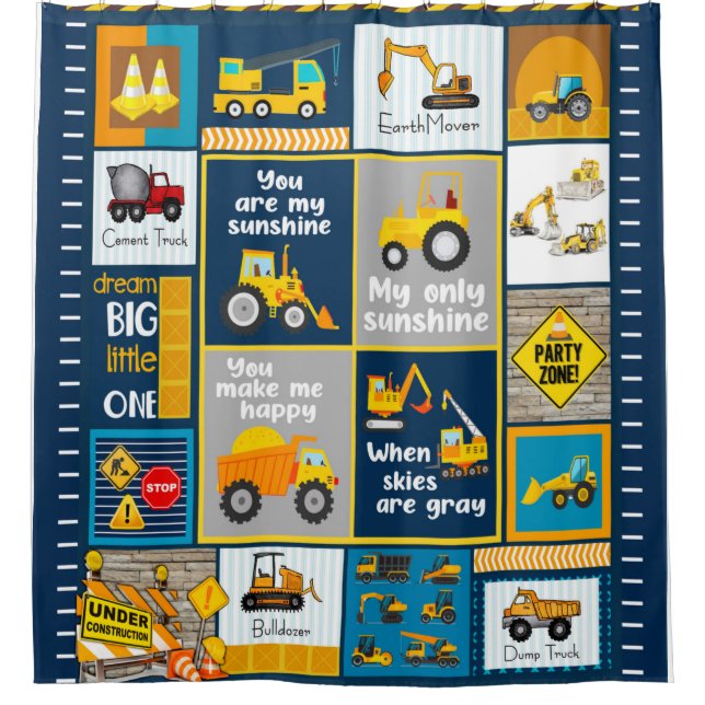 Construction Blanket, Construction Gifts Shower Curtain (Front)
