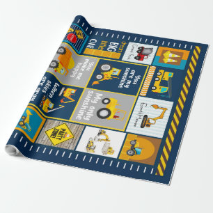 Construction Blanket, Construction Gifts Wrapping Paper