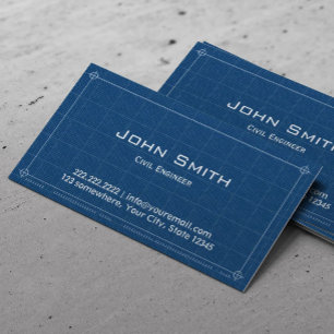 Construction Blueprint Civil Engineer Business Card