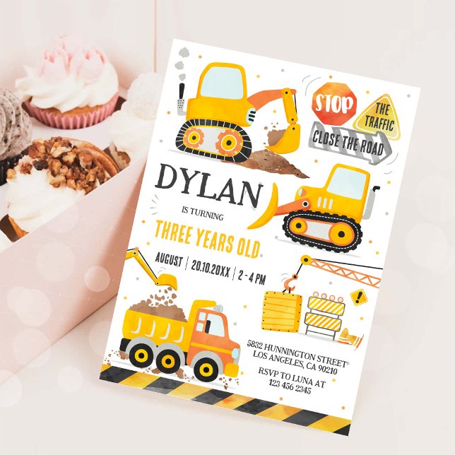 Construction Boy Birthday Invitation (Creator Uploaded)