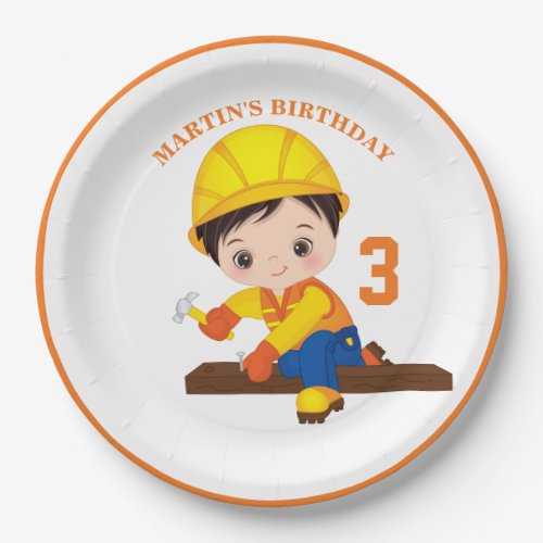 Construction Boy Birthday Party Paper Plate