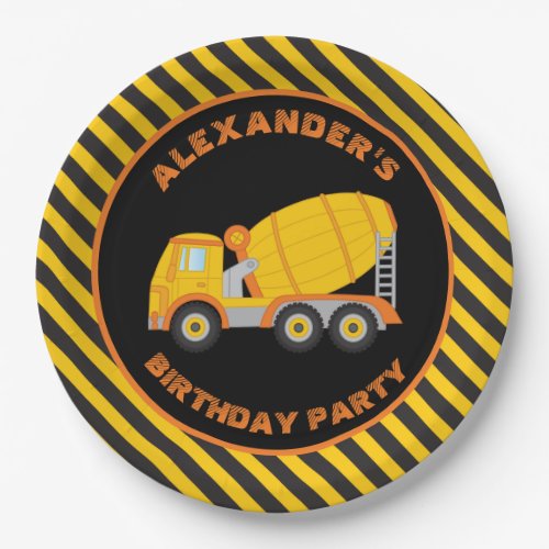 Construction Boy Birthday Party Paper Plate