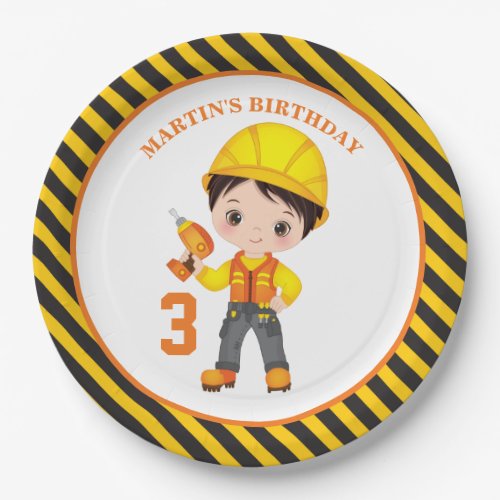 Construction Boy Birthday Party Paper Plate