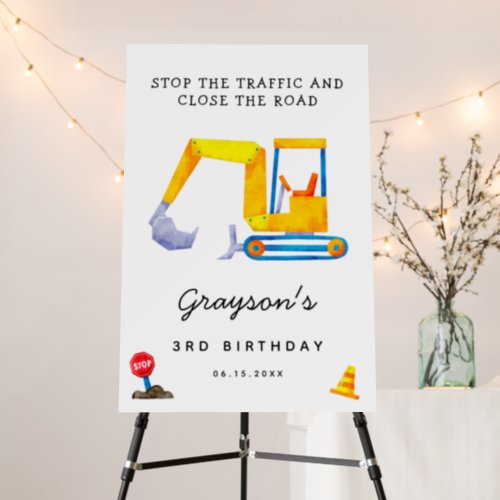 Construction Boy Birthday Party Welcome Sign