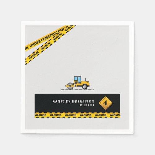 Construction Boys Baby Shower Birthday Party Paper Napkins