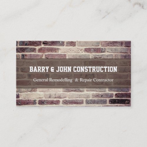 Construction Brick Wall Texture Business Cards