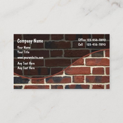 Construction Brick Wall Theme Business Card
