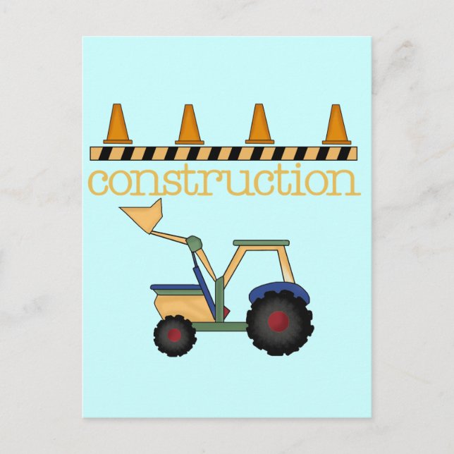 Construction Bucket Loader t-shirts and Gifts Postcard (Front)