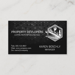 Construction Build Logo   Finance Investments Business Card
