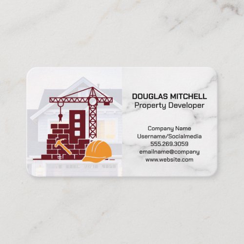 Construction Build Logo | Residential Home Business Card
