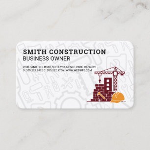 Construction Build Site   Hardhat Business Card