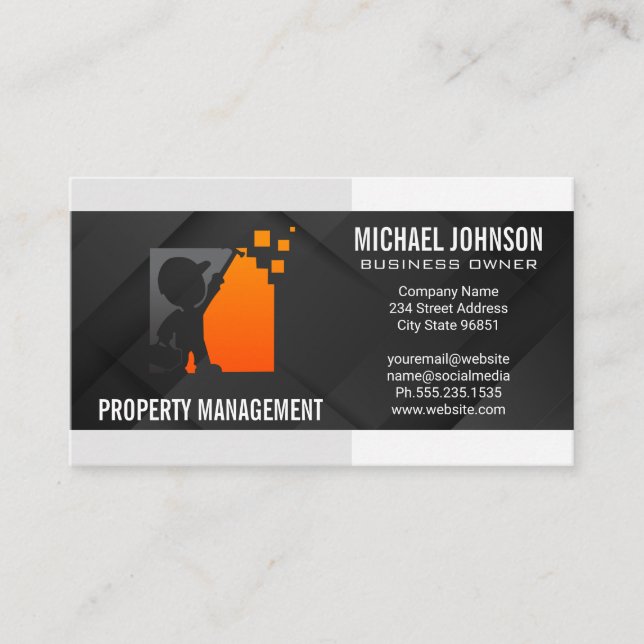 Construction Builder | Blue Collar | Engineer Business Card (Front)