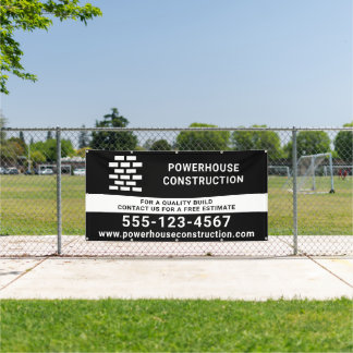Construction Builder Brick Pattern Black Banner