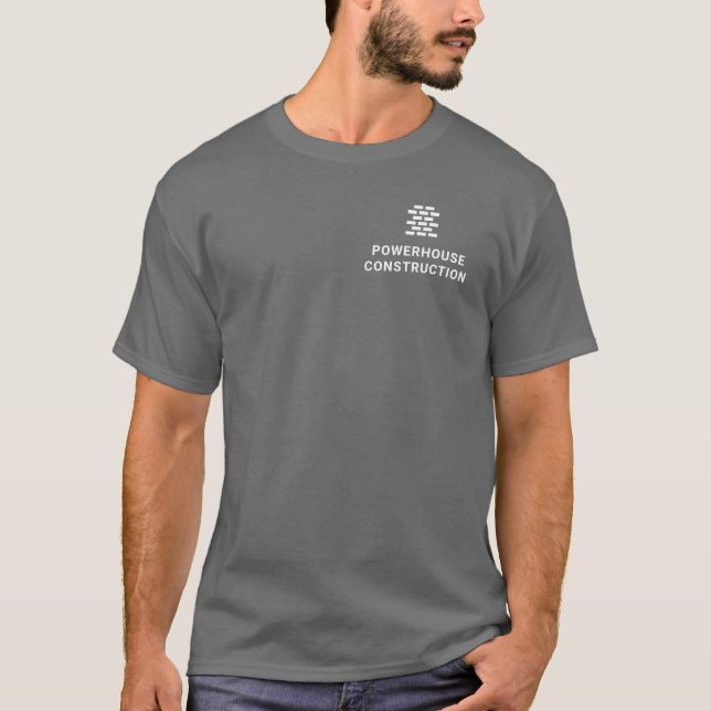 Construction Builder Brick Pattern Gray T-Shirt (Front)