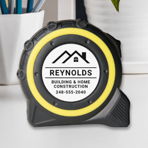 Construction Builder Custom Business White Tape Measure