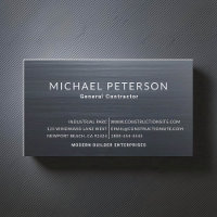 Construction Builder Developer Brushed Steel Blue Business Card