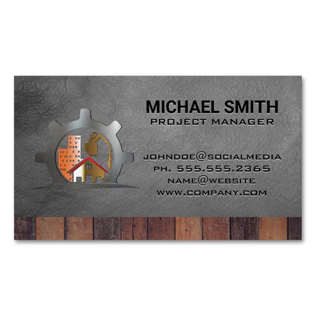 Construction | Builder Developer Business Card Magnet (Front)
