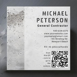 Construction Builder Developer Concrete Mix Modern Square Business Card