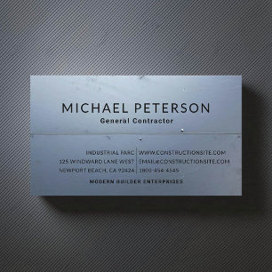 Construction Builder Developer Steel Blue Modern Business Card