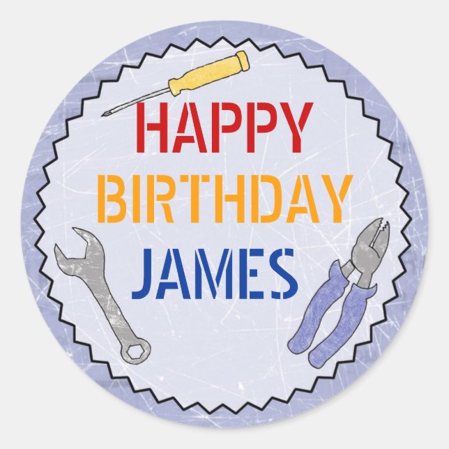 Construction/Builder Party Customizable Sticker 2 (Front)