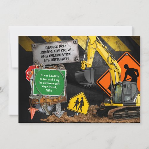 Construction Builder Thank You Card
